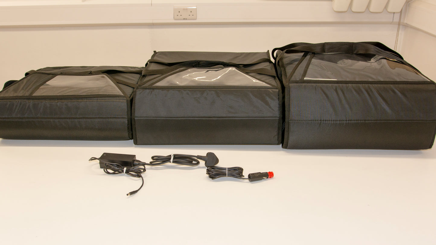 Heated Pizza Delivery Bag Complete Set, Small 12V