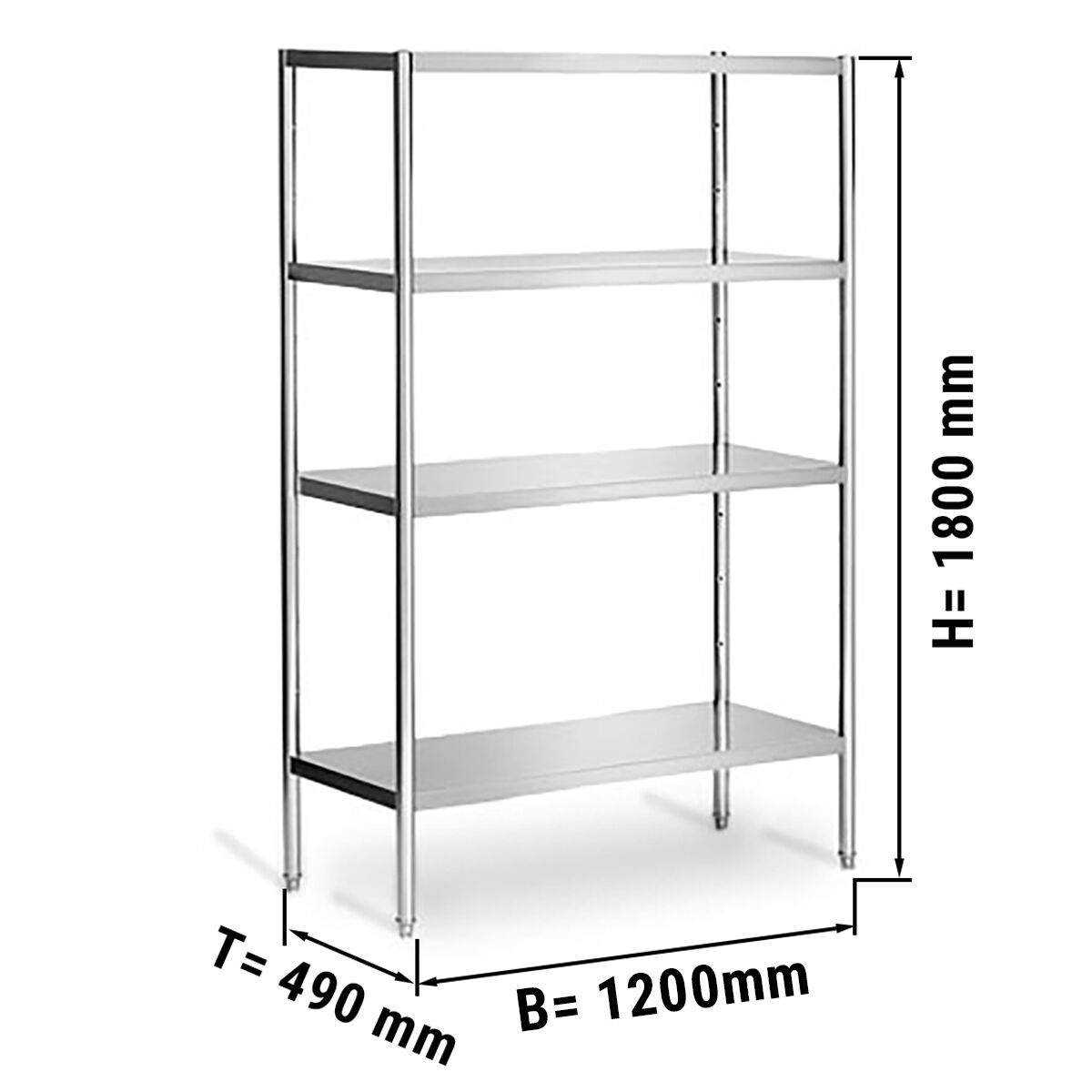 Stainless steel shelving unit, max 8 bag